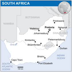 Location of South Africa