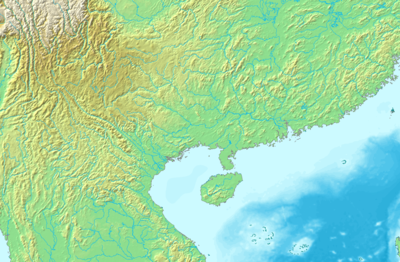 珠江在中國南部的位置
