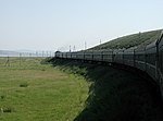 Die Transsibirische Eisenbahn in der Steppe, Baikal-See