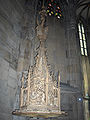 Sculpted lid of the baptismal font