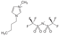 Deutsch: Struktur von 1-Butyl-3-methylimidazoliumbis(trifluoromethansulfon)imid (BMIIm) English: Structure of 1-Butyl-3-methylimidazolium bis(trifluoromethylsulfonyl)imide (BMIIm)