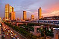 Bangkoks skyline ved solnedgang