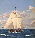 En dansk yacht passerer Stevns (c. 1830)