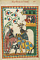 Dans le Codex Manesse, Frédéric II de Linange (début XIVe siècle)