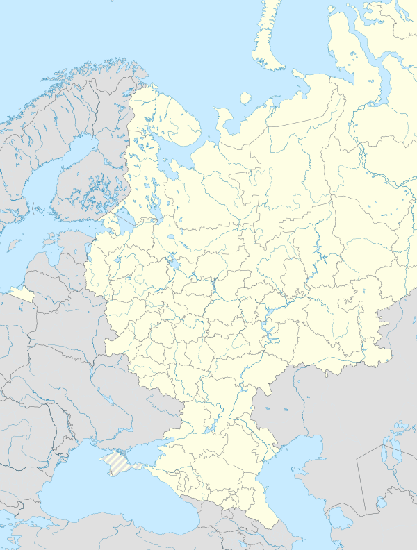Map of Russia with the teams of the 2010 Russian Premier League