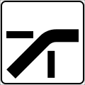 Direction of main road (example). It is used with priority sign