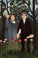 The Muse Inspiring the Poet, portret van Apollinaire en Marie Laurencin deur Henri Rousseau, 1909