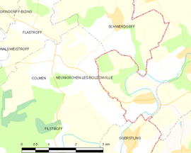 Mapa obce Neunkirchen-lès-Bouzonville