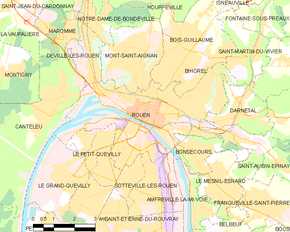 Poziția localității Rouen