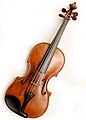 Violon, exemple d'instrument de còrdas fretadas.