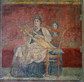 Wall painting from a reception hall; Roman; Late Republican, ca. 50-40 B.C.; From the villa of P. Fannius Synistor at Q682404; left one of a series of three paintings