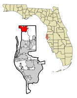 Location in Pinellas County and the state of Florida