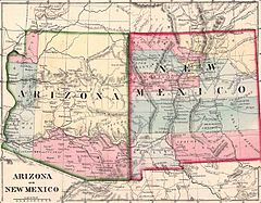 New Mexico-territoriet och Arizonaterritoriet år 1867