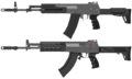2012年版本的AK-12初始型樣槍和2015年版本的AK-12樣槍比較