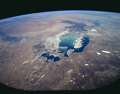 Mar de Aral desde el espacio (norte abajo), agosto de 1997.