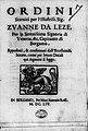 Ordini statuiti per il territorio di Bergamo, 1654