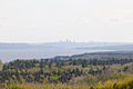 Vue de Québec depuis le haut de la Côte de la Miche, à Saint-Joachim, environ 40 km à l'est de Québec.