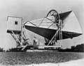 Holmdel Horn Antenna in Holmdel, New Jersey (1960s). Built to support the Echo satellite communication program,[3] it was later used in experiments that revealed the cosmic background radiation permeating the universe.[4]