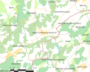 Poziția localității Saint-Julien-Molin-Molette