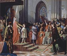 María de Molina presenta a su hijo Fernando IV en las Cortes de Valladolid de 1295, 1863. Congreso de los Diputados.