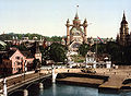 Photochrom von 1897 mit Blick auf Ausstellungshalle und Nordisches Museum