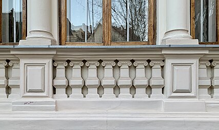 Eclectic window railing with balusters with Ionic capitals of Strada Nicolae Filipescu no. 47, Bucharest, رومانيا, unknown architect, c.1900