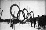 Les Anneaux olympiques à Saint-Moritz.