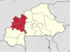 Localisation de la région de la Boucle du Mouhoun au Burkina Faso.