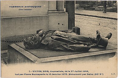 Monument à Victor Noir (1891), Paris, cimetière du Père-Lachaise.