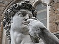 David, detalle de réplica de la escultura homónima de Miguel Ángel. Piazza della Signoria, Florencia