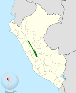 Distribución geográfica del cotinga de Sclater.