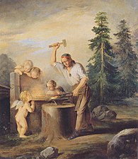 Ilmarinen Forges the Sampo, Berndt Godenhjelm, 19th century