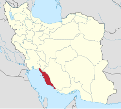 Location of Bushehr province in Iran