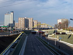 Wjazd od strony Sosnowca do tunelu pod rondem gen. Ziętka w Katowicach