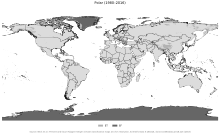 Distribució del clima polar "E" mapa mundial