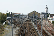 Le faisceau de voies avant l'arrivée en gare.