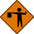 CW20-7 Flagger ahead (symbol sign)