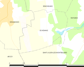 Mapa obce Échenans