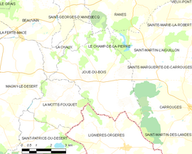 Mapa obce Joué-du-Bois