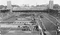 Vue générale des nations et du Stade à la cérémonie d'ouverture.