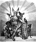 Odin i illustration fra Odin, der Göttervater (1882).