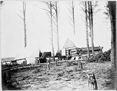 Petersburg, Va. Quarters of photographers attached to Engineer Corps in front of Petersburg LOC 6056603215.jpg