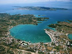 Veduta aerea di Porto Heli e del suo golfo