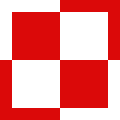 Poland 1920 to 1993 Red and white border reversing main checkerboard added