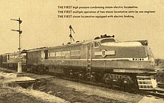 Locomotiva com turbina a vapor da GE (c. 1939).