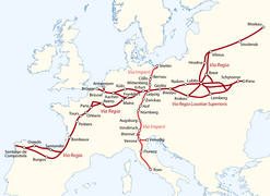 Infraestructura en el Medievo: Via Regia e Via Imperii, de Kiev a Santiago de Compostela