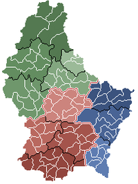 Люксембургтың округтарға һәм коммунналарға бүленеше