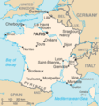 Map of France from the CIA World Factbook, 2004