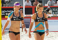 Image 18Germany's Sara Goller (left) and Laura Ludwig with blue kinesio tape. (from Beach volleyball)