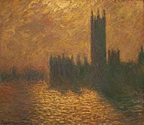 Los edificios del Parlamento de Londres por Claude Monet